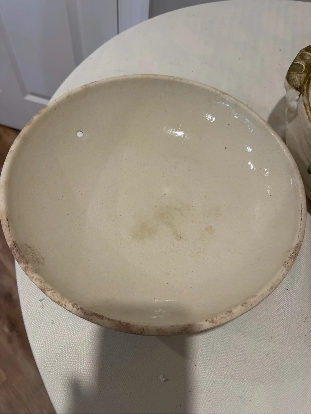 Vintage 14” Japanese Donable Rice (Casserole) Cooker Clay Pot Hand painted